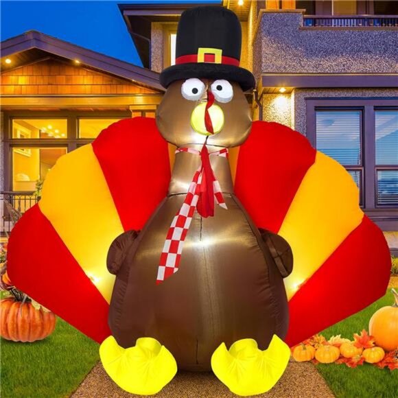 Inflatable Turkey Decorations, Sizonjoy 6 Ft Thanksgiving...